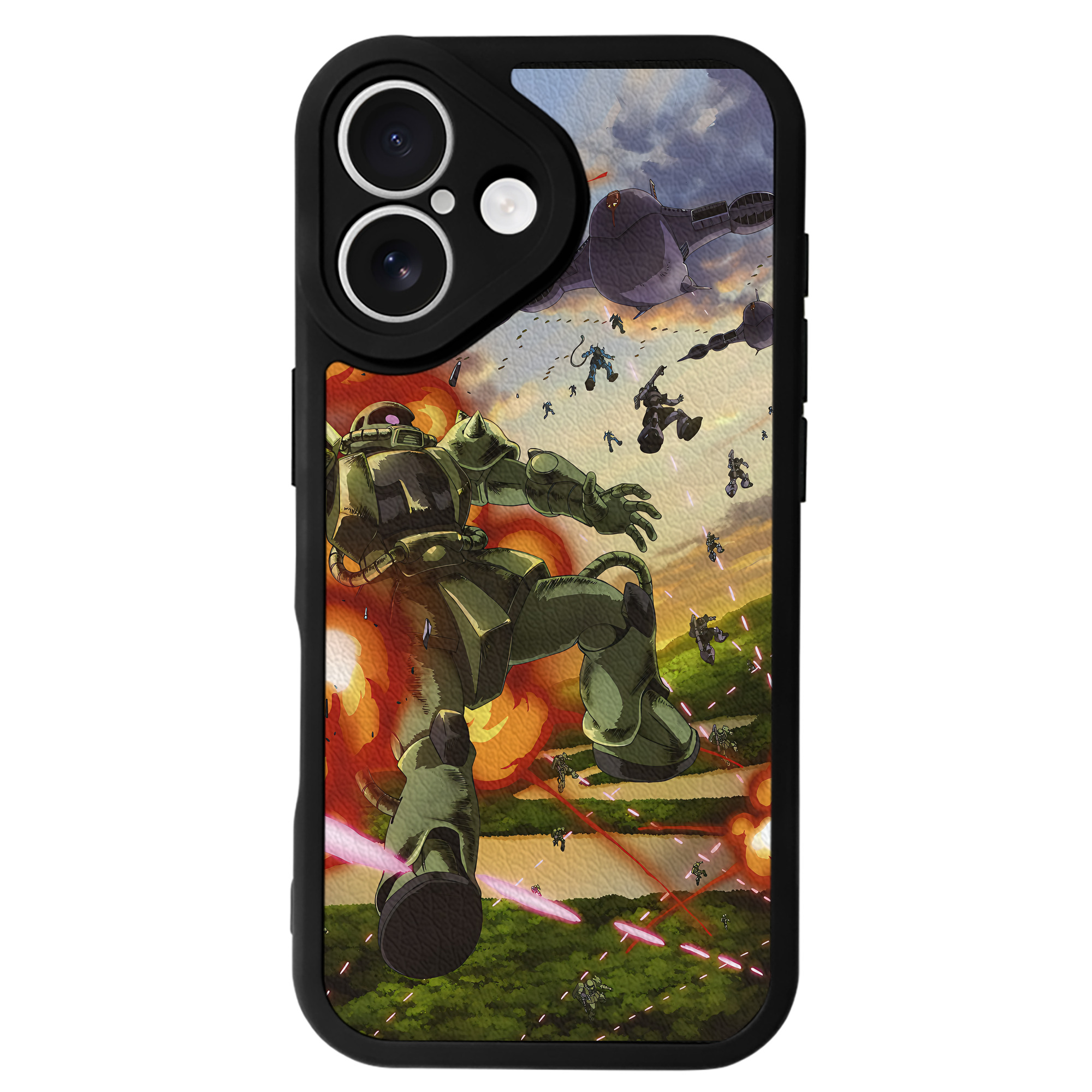 （画像用） 機動戦士ガンダム Mobile Suit Gundam 【iPhone 16シリーズ対応】シリコンスマホケース（レザー調） 材質：シリコン